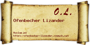 Ofenbecher Lizander névjegykártya